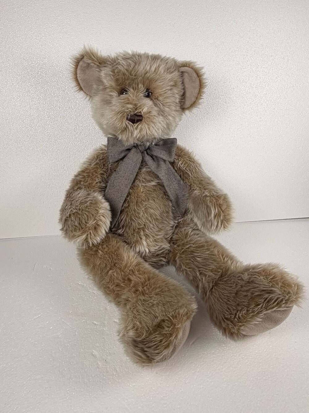 The Bearington Collection Plush Teddy Bear with Herringbone Bow